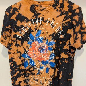 Men's Posi+ive Energy Tie Dye Skull & Rose Tee - Size Medium